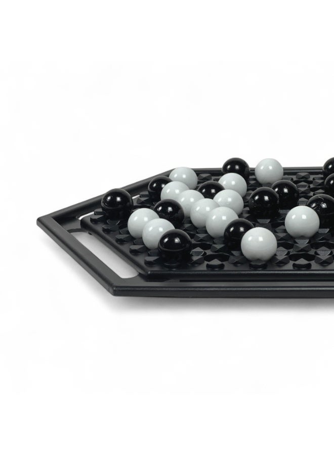 Abalone Highly Strategic Education Board Game Fun-Filled Activity With Black And White Marbles - Image 3
